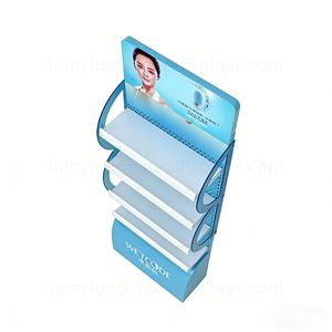 Support d'affichage en métal avec panneau perforé et étagères, présentoir au sol pour les soins de la peau et les cosmétiques, équipement de vente au détail polyvalent pour les comptoirs de supermarchés et les comptoirs de beauté - Product Image 4