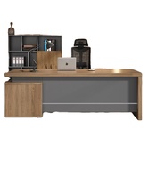 Nouveau bureau de direction moderne en forme de L avec protection anti-poussière pour salle de réunion d'entreprise