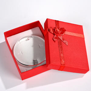 Décoration en cristal d'ornement de Noël en forme de coeur noble avec ruban rouge Joyeux Noël et voeux de bonne année - Product Image 4