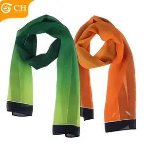 OEM ODM Professional Supplier Long Scarf Customized Screen Printing Rectangle Chiffon Scarves Custom Logo Polyester Satin Scarf