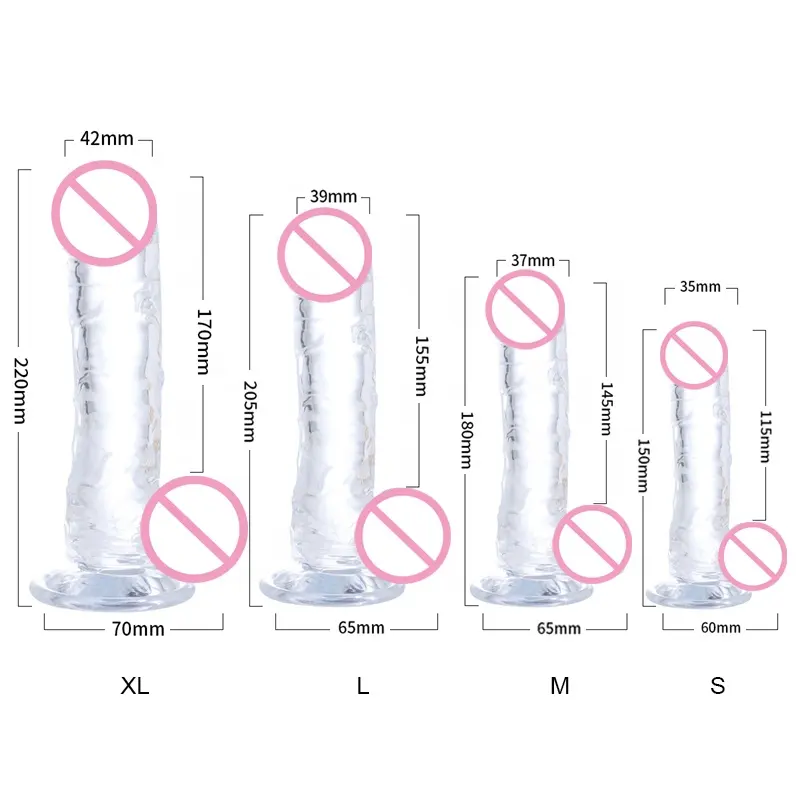 Barato e Colorido Dildo TPE Realista Enorme Pênis Artificial para As Mulheres Por Atacado Dildo De Cristal com Embalagem Discreta