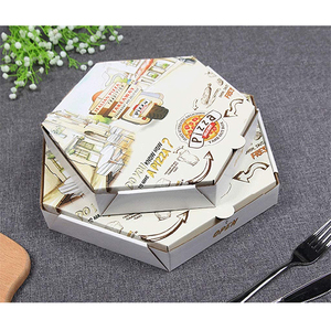 Giấy thực phẩm takeout container tùy chỉnh <span class=keywords><strong>23x23</strong></span> lục giác bát giác bánh pizza bao bì hộp với logo - Product Image 5