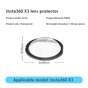 Convient à l'objectif de protection de l'appareil photo de sport panoramique <span class=keywords><strong>Insta360</strong></span> X3, protection de l'objectif résistant aux rayures, accessoires pour appareil photo de sport - Product Image 2