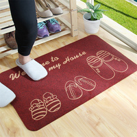 Tapis d'entrée en polyester à boucles tuftées pour l'intérieur et l'extérieur, adapté aux animaux domestiques, facile à nettoyer, antidérapant, personnalisable et lavable