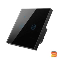 Smart interrupteur WiFi pas neutre ue royaume-uni interrupteur mural commande vocale lumière 2 gang Tactile interrupteur