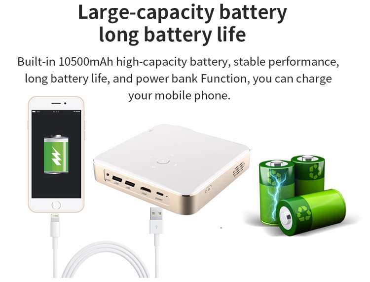 Best Portable HD Mini Projector 1280*720P Wireless DLP Short Throw Home Projector 4K with Integrated Speakers