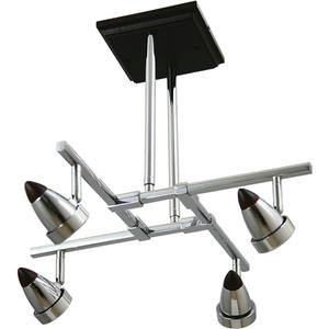 TIAGO moderne 4xGU10 plafonnier Wengue/finition chromée 48x48x44cm couvercle acrylique Base en fer 220V interrupteur pour bureau à domicile chambre - Product Image 1