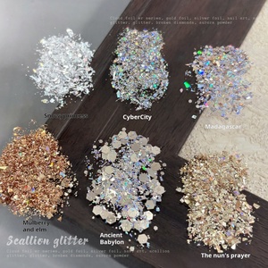 Paillettes pour ongles, mélange de paillettes polygonales argentées, or clair, blanches, fragments de paillettes, décorations pour ongles DIY - Product Image 3