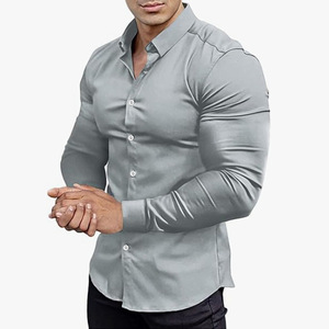 Camisa de Negocios para Hombre, Corte Ajustado, Manga Larga, Sin Plancha, Antiarrugas, Formal, Ropa de Trabajo, Casual, Verano - Product Image 6