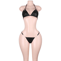 Ensemble de lingerie deux pièces personnalisé avec logo, chaîne en cristal, pour danse exotique, string, costumes de scène de boîte de nuit