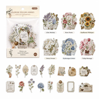 Sacs d'autocollants en vinyle pour animaux de compagnie Flower Telling Series Flowers Hand Account Collage Journal Decoration Materials 6 Types