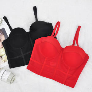 Summer Corset Gothic <strong>Steam</strong> <strong>Punk</strong> Overbust Bustier Sexy Solid Corset Bra Women Crop Top Slimming Tops Black Red White - Product Image 2