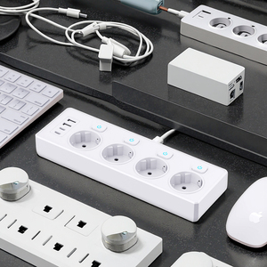 <b>USB</b> Surge Protector Power Strip with 3/4 Multi EU Outlets and 2 <b>USB</b> and 2 Type C Charging Ports Extension Socket Power - Product Image 1