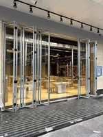 Porte pliante extérieure en alliage d'aluminium avec isolation thermique pour balcon moderne, patio, terrasse, maison, villa