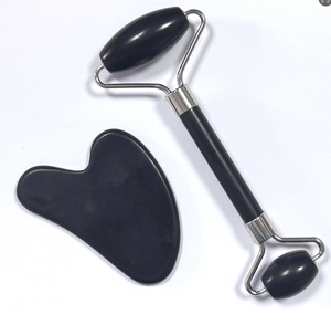 Facial <b>Roller</b> Black Xiuyan <b>Jade</b> Guasha Set for Facial Massage - Product Image 1
