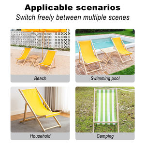 كرسي شاطئ خشبي قابل للطي للاستخدام الخارجي، مصنوع من الخشب الصلب بتصميم عصري ومخصص، مثالي للحدائق والتخييم والمقاهي وصيد الأسماك والاسترخاء وحمامات السباحة والسفر والشرفات والتشمس - Product Image 5