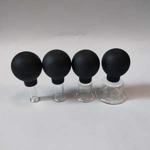 Vente chaude 4 pièces en silicone noir ventouses pour le visage ensemble de pots sous vide cosmétiques professionnels pour le lifting du visage et le massage des jambes - Product Image 3