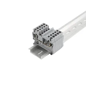 Feed de plástico de nylon st 2.5, conector de fio rápido sem parafusos, montagem de gaiola elétrica, blocos terminal din