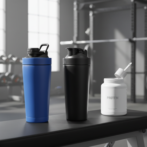 Nuevo gimnasio de acero inoxidable 304 para botella de coctelera deportes Fitness proteína en polvo taza de mezcla agua potable coctelera plástico duradero Drinkwa - Product Image 1