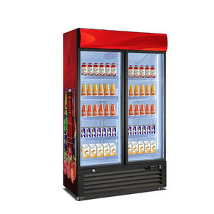 El Mejor Refrigerador Comercial de Doble <span class=keywords><strong>Puerta</strong></span> con Vitrina de Vidrio, Enfriador de Bebidas Vertical en Venta - Product Image 1