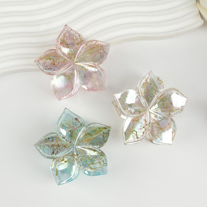 Plastic <b>Sweet</b> Unisex 8cm Transparent <b>Flower</b> Hair Claw Clips New Trending Daily Summer Accessories - Product Image 4