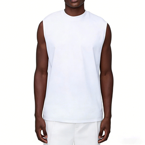 Canotte da Uomo di Lusso Senza Maniche con Collo a Costine, T-shirt Personalizzate in Cotone Organico al 100% per Streetwear - Product Image 5