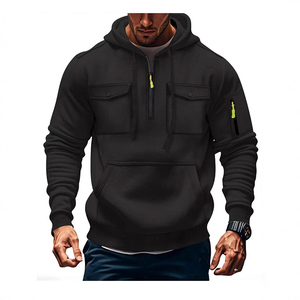<span class=keywords><strong>Felpa</strong></span> <span class=keywords><strong>con</strong></span> <span class=keywords><strong>Cappuccio</strong></span> Vintage Nera di Alta Qualità Autunno/Inverno, Logo Personalizzato Stampato, Pullover da <span class=keywords><strong>Uomo</strong></span> <span class=keywords><strong>con</strong></span> Zip - Product Image 2