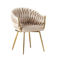 Chaises de salle à manger modernes de luxe nordique en métal doré et tissu velours, pieds en métal, pour restaurant, école, hôtel, appartement - Vente en gros