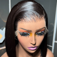 Parrucche con Chiusura in Pizzo HD di Capelli Umani Vietnamiti di Grado 12A, Densità 200% Super Double Drawn, Parrucca Bob Stile Kim K
