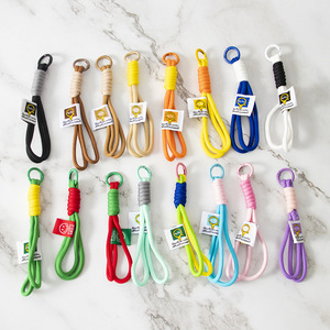 Porte-clés en macramé pour sac à main, décorations de sac à main pour femmes, en cordon de nylon <span class=keywords><strong>double</strong></span> fait à la main, plusieurs couleurs - Product Image 2