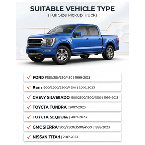 Barra Antivuelco Ajustable para Camionetas de Tamaño Completo, Barra Deportiva Resistente Compatible con Ford F150/F250/F350 Ram 1500/2500/3500 - Product Image 2