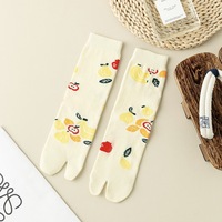 Chaussettes Tabi à Deux Orteils Motif Dessin Animé Polyester/Coton Séchage Rapide Respirantes Anti-Transpiration Unisexe