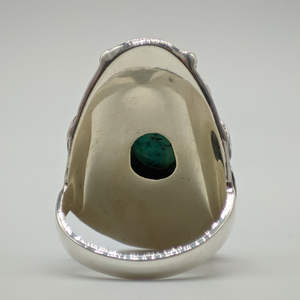 Anillo de Cristal de Turquesa Natural Ajustable, Joyería Hecha a Mano para Mujer con Diseño de Piedra Pulida para Uso Casual o Formal con Estilo - Product Image 6