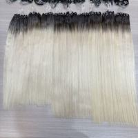 Extensions de cheveux humains H6 de qualité supérieure, 100 % russes, non traités, double tirage, effet plume, pour salon