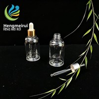 Flacon compte-gouttes rond transparent de 60 ml pour crème visage, emballage cosmétique en PETG, matériau haut de gamme, imprimé à l'écran, marque HMR