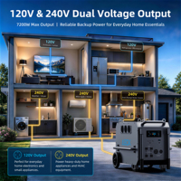 Estación de Energía Portátil ABOK 7200W 9792Wh LiFePO4, Generador Solar de Onda Sinusoidal Pura, MPPT para Auto, Hogar, Industria y Comercio