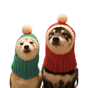 Funny Pet Pom Pom Caps Christmas <strong>Dog</strong> Hat Knitted <strong>Dog</strong> <strong>Balaclava</strong> Hat Red <strong>Balaclava</strong> for <strong>Dogs</strong> - Product Image 1