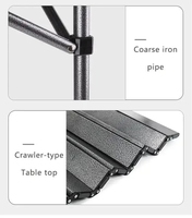 Ensemble de table à manger de pique-nique pliante portable au design moderne de 7 pièces chaises assorties légères et élégantes pour l'extérieur et la cour