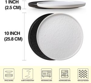 Juego de Platos de Porcelana China Ecológicos con Borde Dorado para Bodas, Vajilla Moderna de Lujo Blanca con Detalles en Oro, Apta para Alimentos y Duradera - Product Image 2