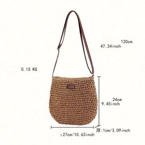 Summer Women's Crossbody Woven Paper Straw Beach Bag-Handmade Water Resistant Portable <b>Intercom</b> Enabled - Product Image 3