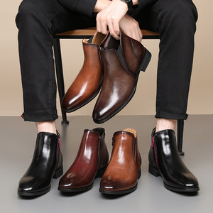 Botas <span class=keywords><strong>Chelsea</strong></span> 2025, Nuevas, Casuales, para Hombre, Botas Cortas, Talla Grande, Botas de Cuero, Venta al Por Mayor - Product Image 4