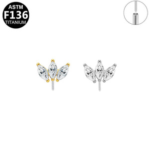 Moon Shape <b>Titanium</b> Alloy Ear <b>Studs</b> For Women Daily Wear Fashion Jewelry Accessory - Product Image 4