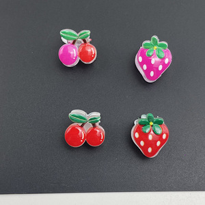 Cute Cherry Strawberry Mini Hair <b>Clips</b> 5 Cm Plastic Resin Gripper For Child Daily Use - Product Image 1