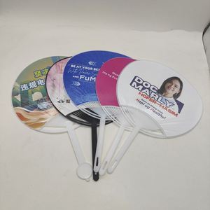Wholesale Custom Printed Portable Logo Round Plastic <b>Hand</b> <b>Held</b> <b>Fan</b> for Advertising Gifts - Product Image 2