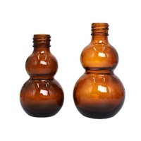 Bouteilles en verre en forme de double gourde Tawny pour la distribution pratique d'huiles essentielles cosmétiques médicaments de petite taille