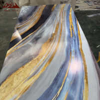 Panel de pared de losa de mármol UV de PVC de Alta Luz Wayon, tablero UV de 1220*2440*3mm para decoración interior y exterior, geométrico para apartamentos y casas