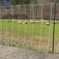 Clôture électrique pour animaux pour moutons haies maille filet avec 14 poteaux/50m vert chèvre mouton électrique volaille clôture filet