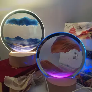 Luminária led de areia, decoração do quarto, flutuante, rápida, com múltiplas cores, para arte de areia, lâmpada de mesa 3d