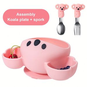 Plateau repas Koala en silicone personnalisé pour enfants sans bisphénol a ventouses en silicone pour bébé ventouses solides et antidérapantes - Product Image 6