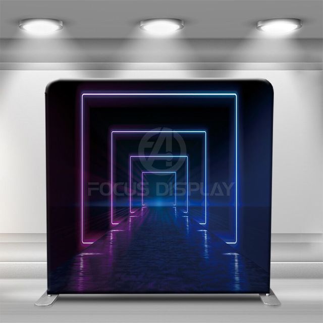 Chic Neon Light Stage Background Disco Party Photography Banner Photo Booth Studio Backdrop